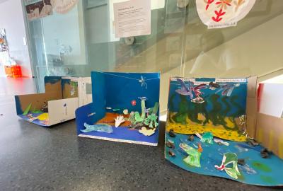 Jarní tématika, diorama, papír, 2. A, vedla M. Neubertová