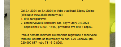 Zápis do 1. ročníku 2024/2025 - pokyny, formuláře