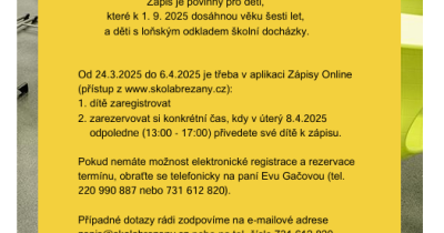 Registrace k zápisu