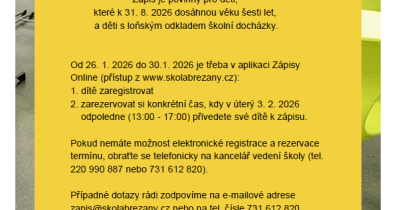 Registrace k zápisu